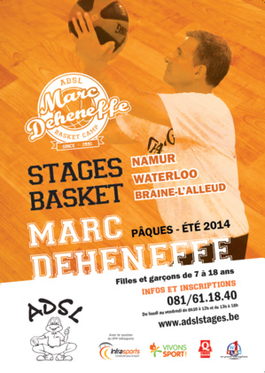 Stage Marc Deheneffe à Malonne à Pâques, du 7 au 11 avril