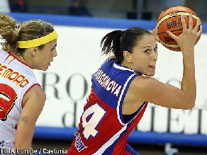 Avec Svetlana Abrosimova, elles sont 5 Russes à 10pts ou plus contre la Lituanie (photo: FibaEurope/Castoria) Avec Svetlana Abrosimova, elles sont 5 Russes à 10pts ou plus contre la Lituanie (photo: FibaEurope/Castoria)