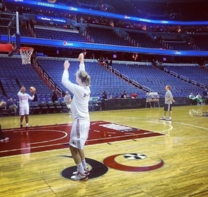 Emma Meesseman à l'échauffement (Washington Mystics)