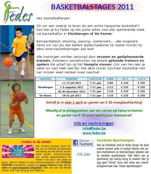 Les stades de la Fedes à La Panne pour Pâques et l'été Les stades de la Fedes à La Panne pour Pâques et l'été