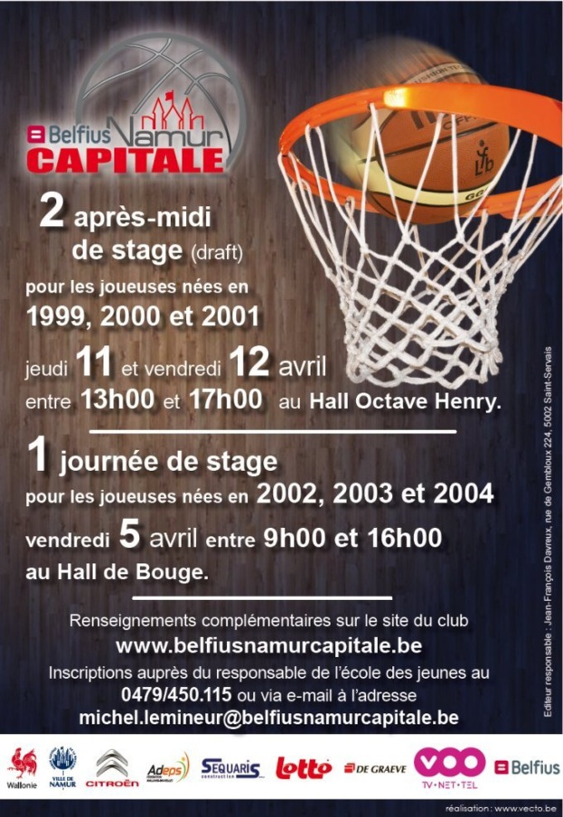 Des séances de draft au Belfius Namur Capitale début avril Des séances de draft au Belfius Namur Capitale début avril