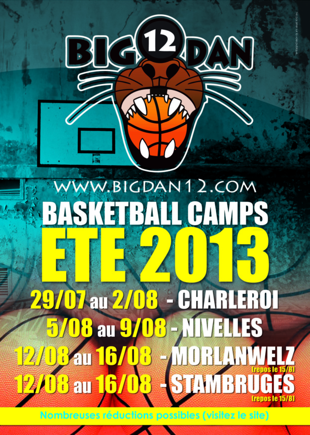 Basketball camps, les stages d'été de Big Dan 12, demandez le programme