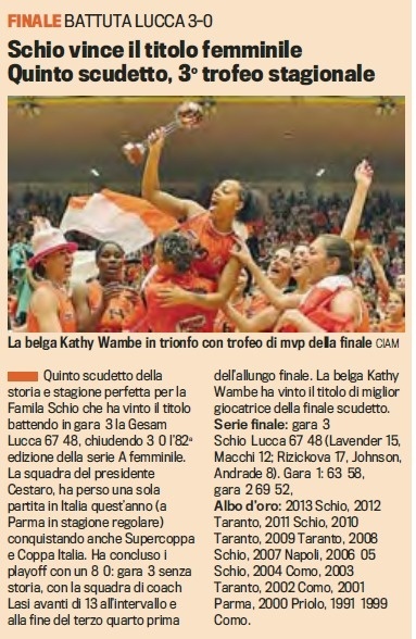 Kathy Wambe super star en Italie