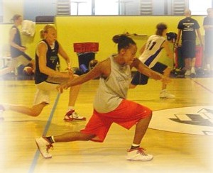 Kathy Wambe dans les starting-blocks Kathy Wambe dans les starting-blocks
