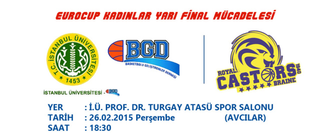 TV Live - Eurocup - Istanbul Univ. (Tur) / Castors Braine TV Live - Eurocup - Istanbul Univ. (Tur) / Castors Braine