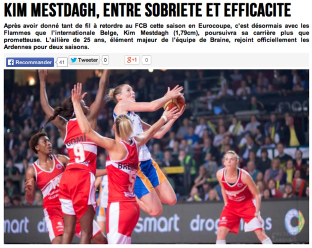 Kim Mestdagh (Castors Braine) rejoint Charleville-Mézières Kim Mestdagh (Castors Braine) rejoint Charleville-Mézières
