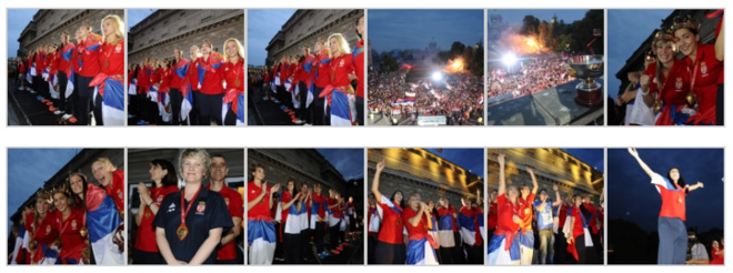 Dix mille personnes sur la place de Belgrade pour les championnes d'Europe