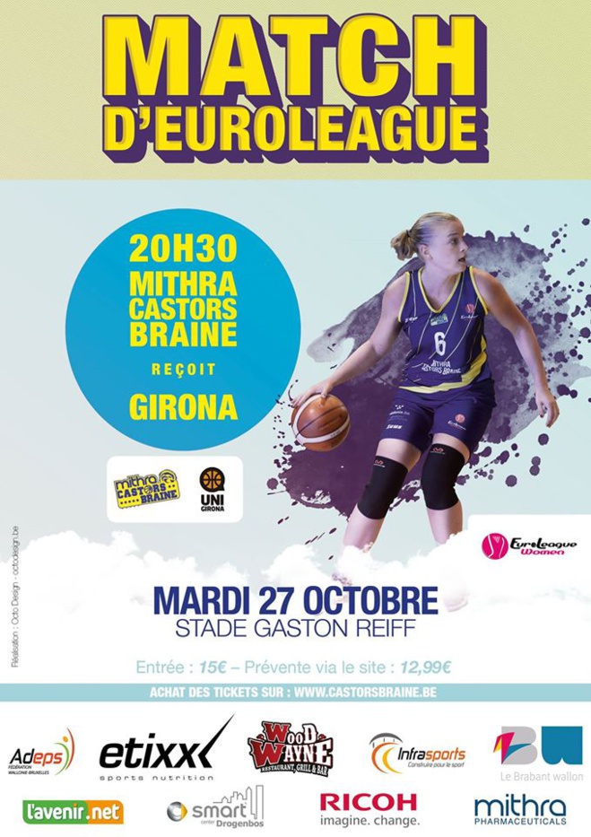TV Live - Euroligue - Mithra Castors Braine vs Uni Girona (Esp)