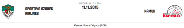 Eurocup - Belfius Namur dans les Açores ce soir (23h30 belges) Eurocup - Belfius Namur dans les Açores ce soir (23h30 belges)