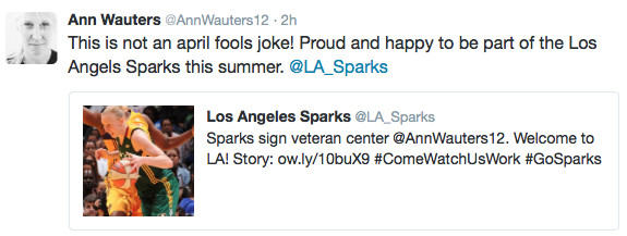 Ann Wauters de retour en WNBA, à Los Angeles Sparks