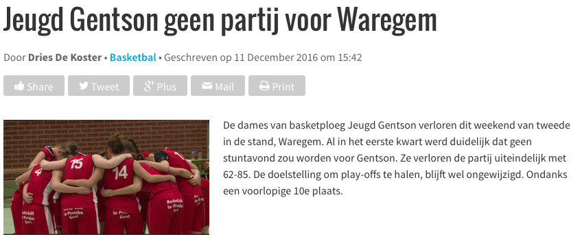 TV - Le reportage à l'issue de la victoire de DS Waregem à Jeugd Gentson (AVS)