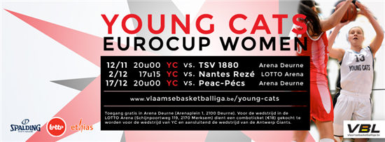 Eurocup FIBA - Les Young Cats à Anvers débuteront le 5 novembre à Nantes