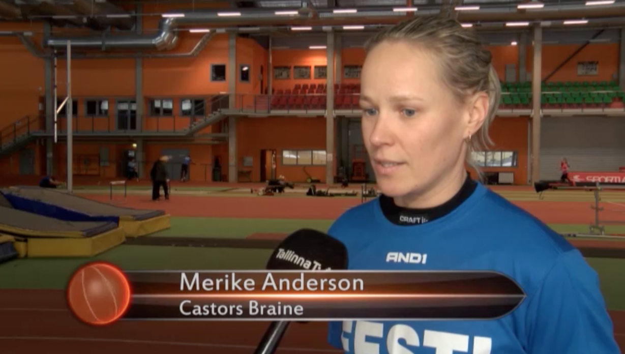 Merike Anderson (Castors Braine) à la télévision estonienne
