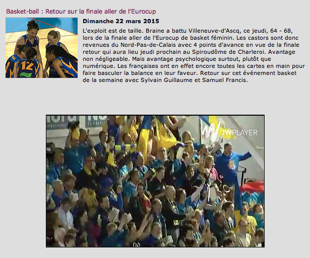 Eurocup - The Final J-4 - Castors Braine sur Pure FM dans l'émission Snooze