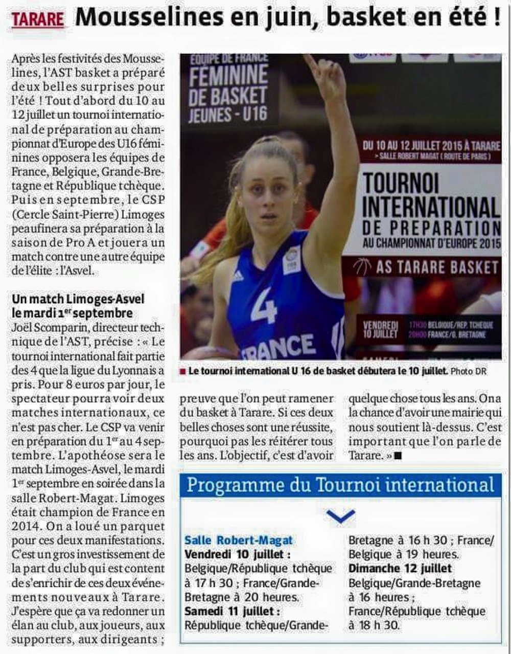 Les U16 au tournoi de Tarare - La Belgique bat la Grande-Bretagne dimanche Les U16 au tournoi de Tarare - La Belgique bat la Grande-Bretagne dimanche