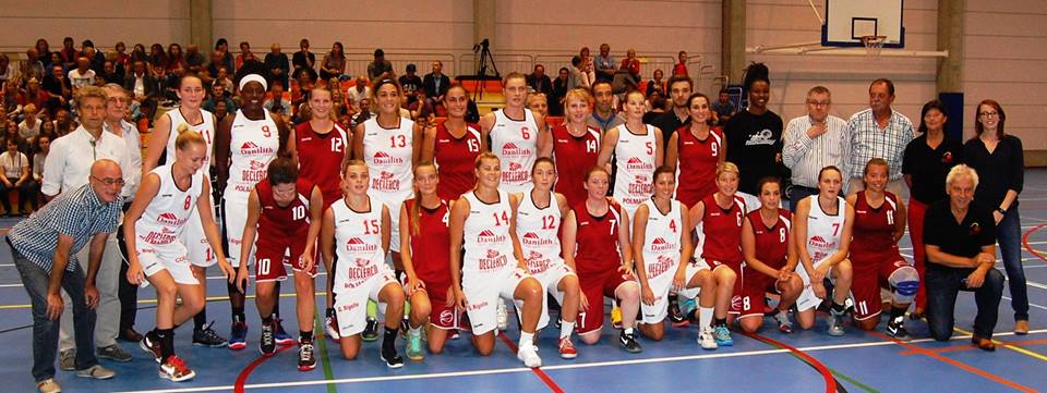 Photo de famille à TEF Kain/Declercq Storbeton Waregem (photo: https://www.facebook.com/baskethainaut.blogsudinfo.7)