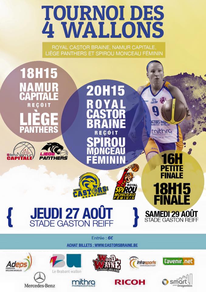 Tournoi des quatre Wallons - Une finale Castors Braine/Namur samedi à Braine