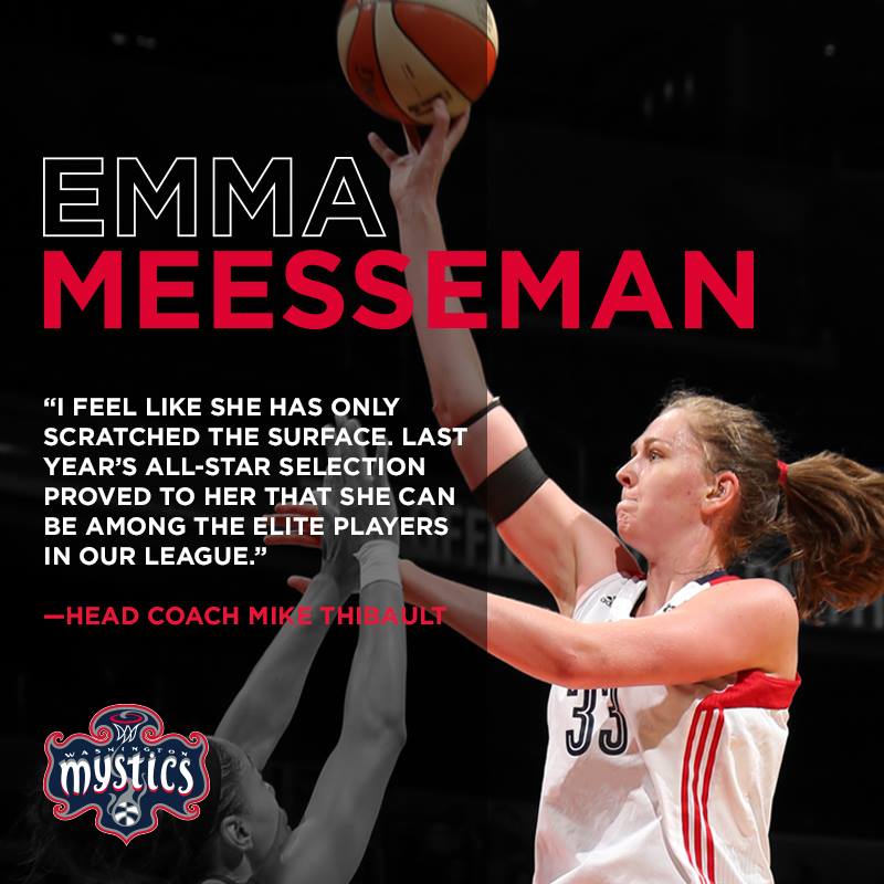 WNBA - Emma Meesseman prolonge pour 4 ans avec Washington Mystics WNBA - Emma Meesseman prolonge pour 4 ans avec Washington Mystics