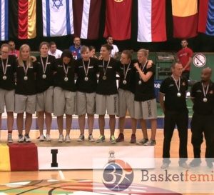 Euro U20 B - Le podium, les médailles d'or, Julie Vanloo MVP