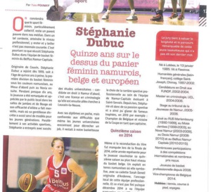 Stéphanie Dubuc, Namuroise de l'année en sport