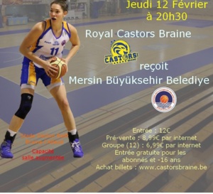 Eurocup - Les places en vente en ligne pour le quart de finale de Castors Braine