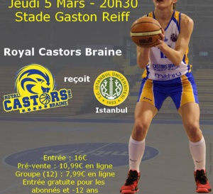Eurocup - Castors Braine/Istanbul Univ. - Les places pour la demi-finale déjà en prévente