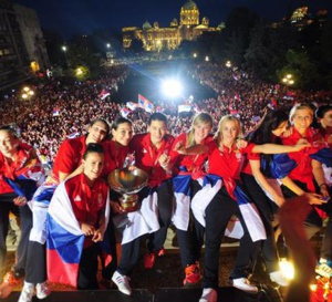 Dix mille personnes sur la place de Belgrade pour les championnes d'Europe