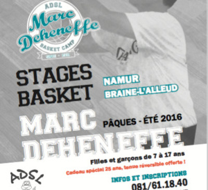 Stage ADSL de Marc Deheneffe à Pâques et pour l'été