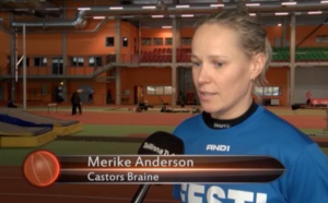 Merike Anderson (Castors Braine) à la télévision estonienne